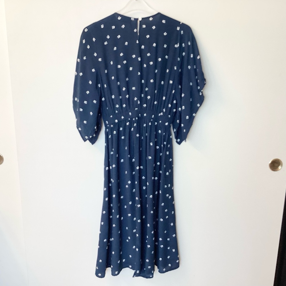 Faithfull the Brand Floral Print Button Front Midi Dress - Blue - 6 - Picture 5 of 11